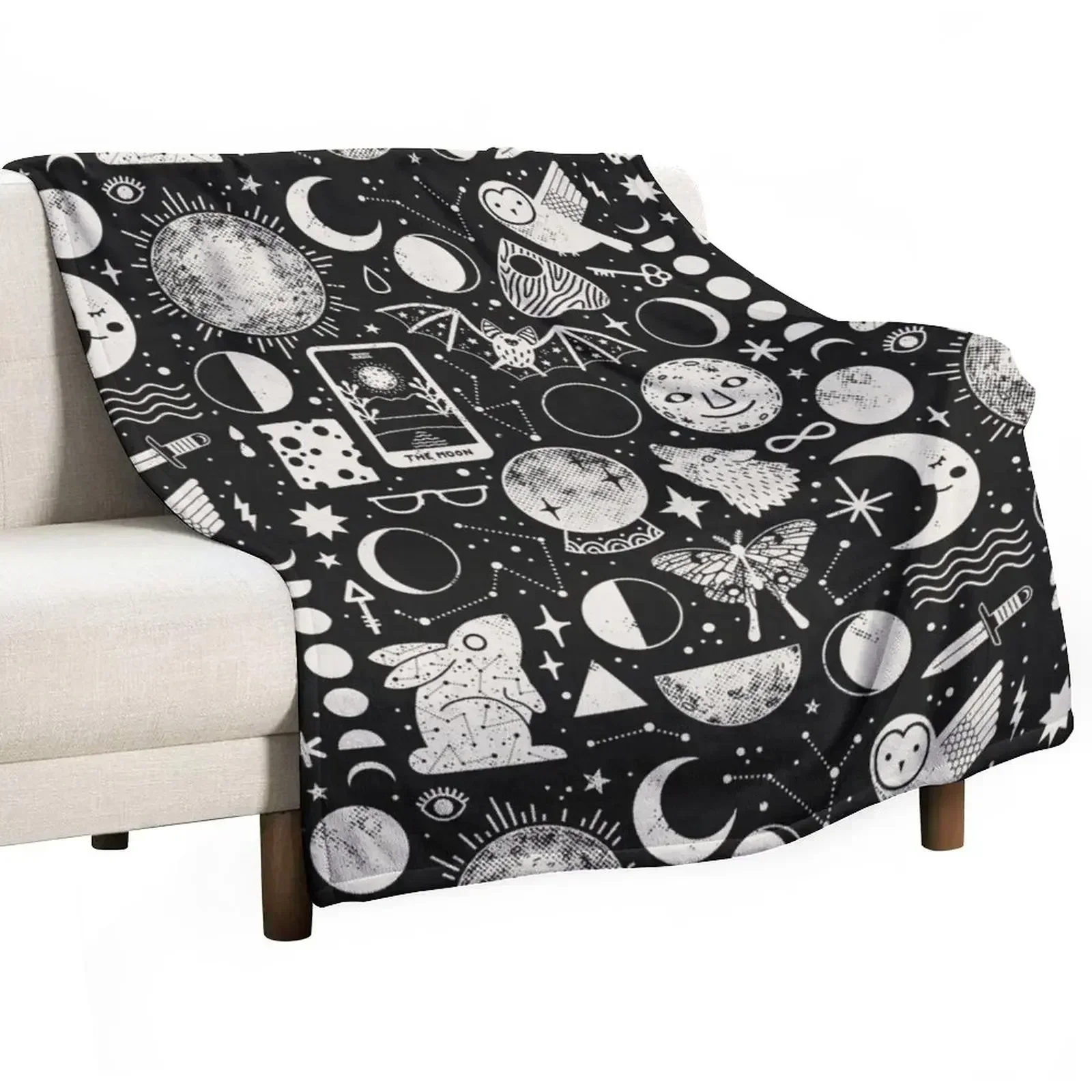 Lunar Pattern: Eclipse Throw Blanket Sleeping Bag heavy to sleep Plush Single sofa bed blankets and throws Blankets