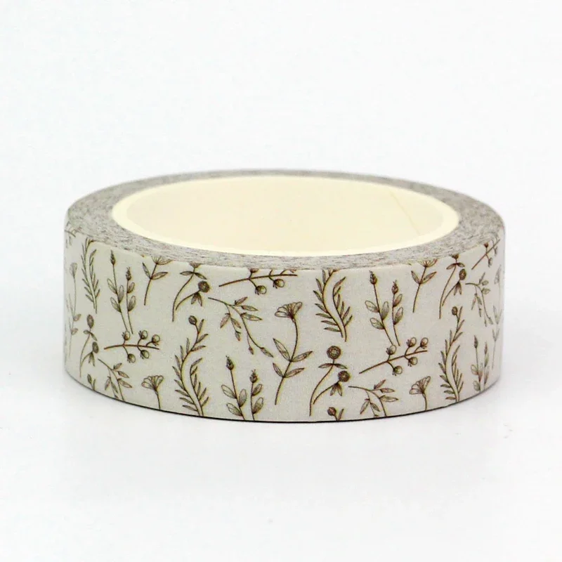 2024 NEW 1PC. 10M Decor Brown Branches Leaves Washi Tape for Scrapbooking Diary Adhesive Masking Tape Kawaii Stationery