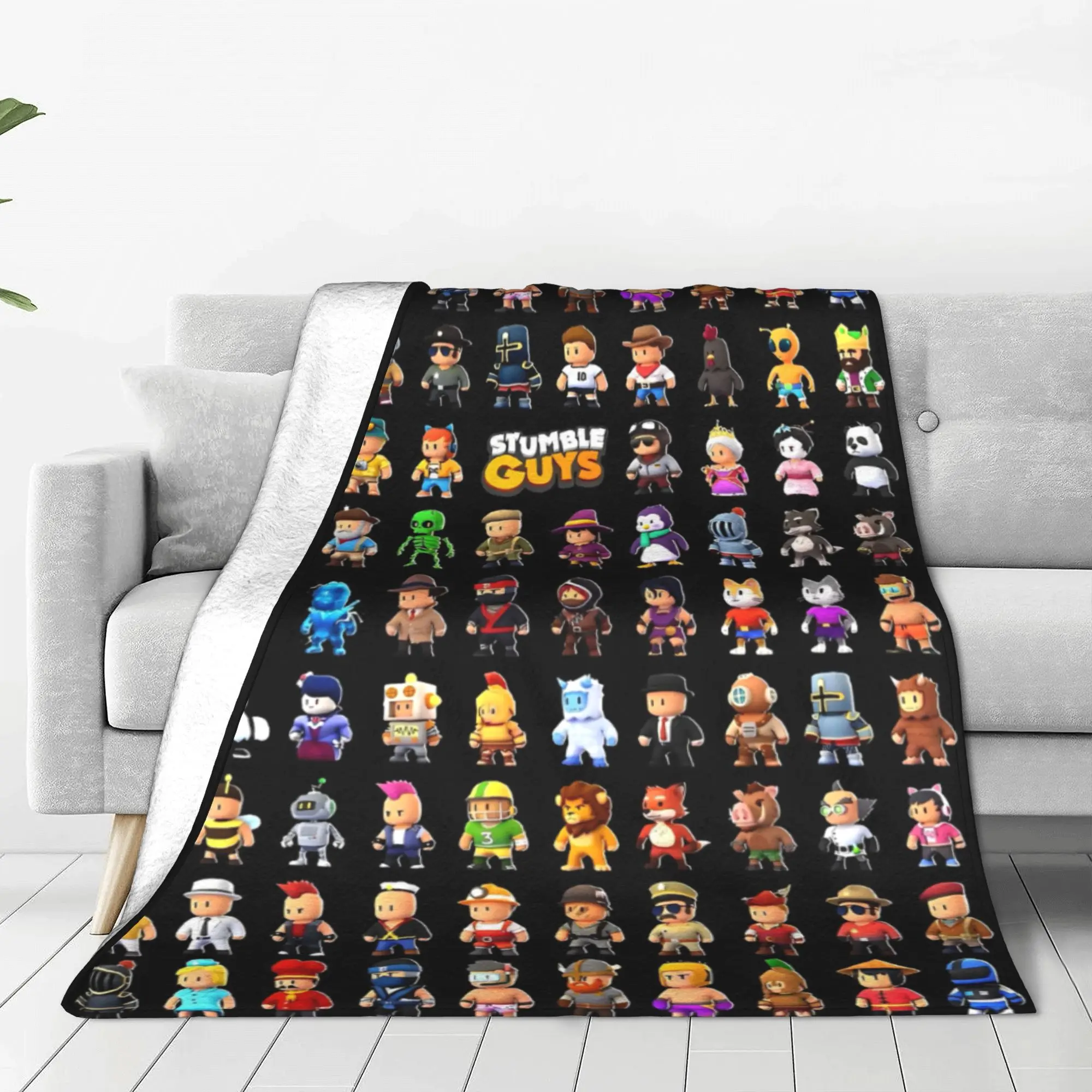 

Stumbles Funny Game Guys Blankets Flannel Printed Cartoon Breathable Lightweight Thin Throw Blanket Outdoor Bedroom Plush Thin