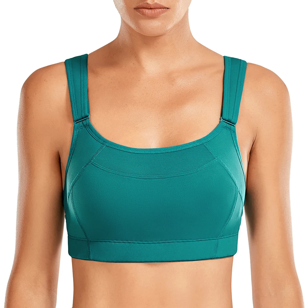 Women Breathable Bra Summer Full Coverage Wirefree Plus Size Fitness Sports Running Workout Plain Outdoor Yoga Underwear Top