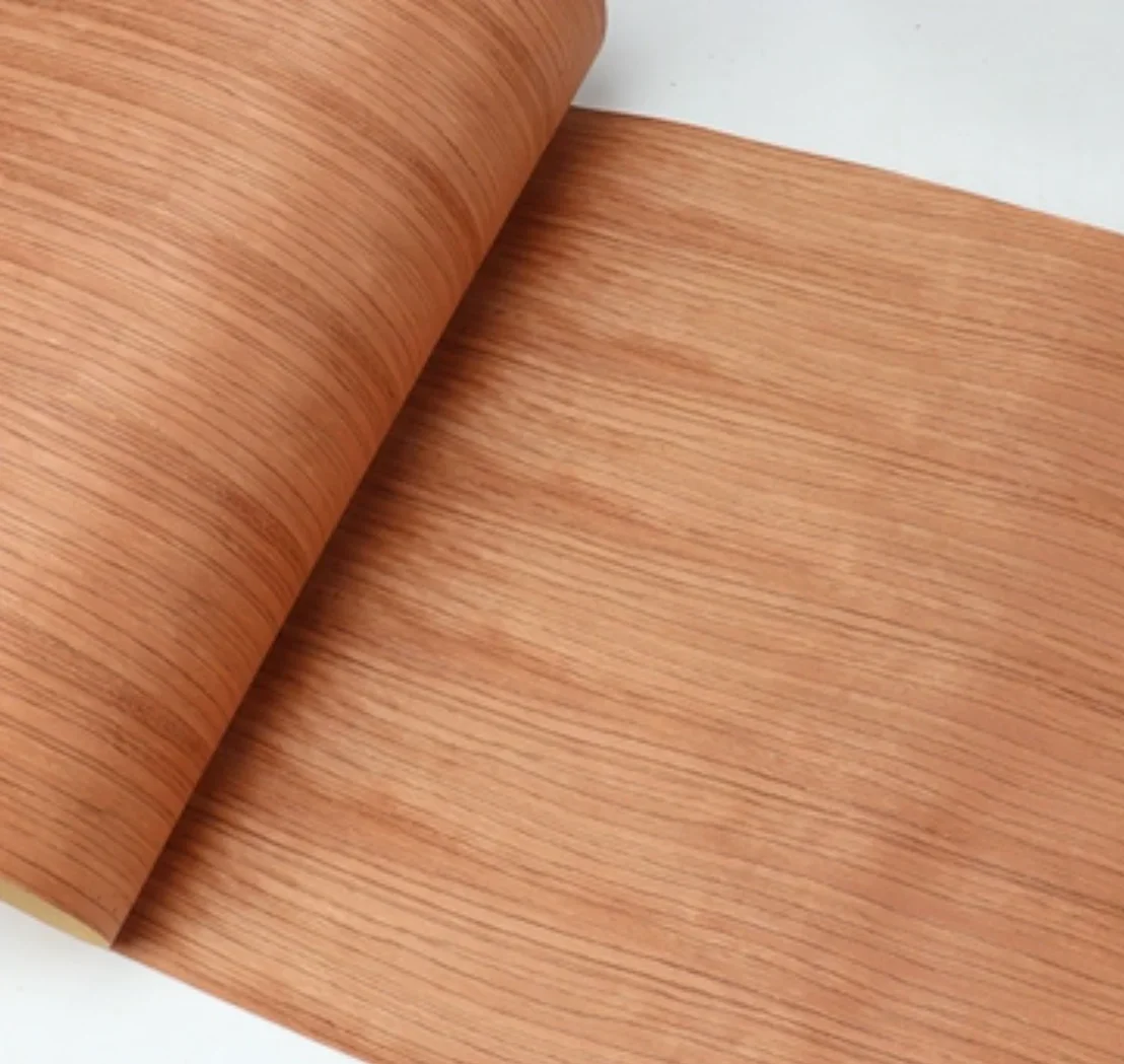 L:2.5meters Width:580mm T:0.25mm Natural Red Rose Wood Veneer High End Fashionable Wood Veneer Kraft Paper on The Back