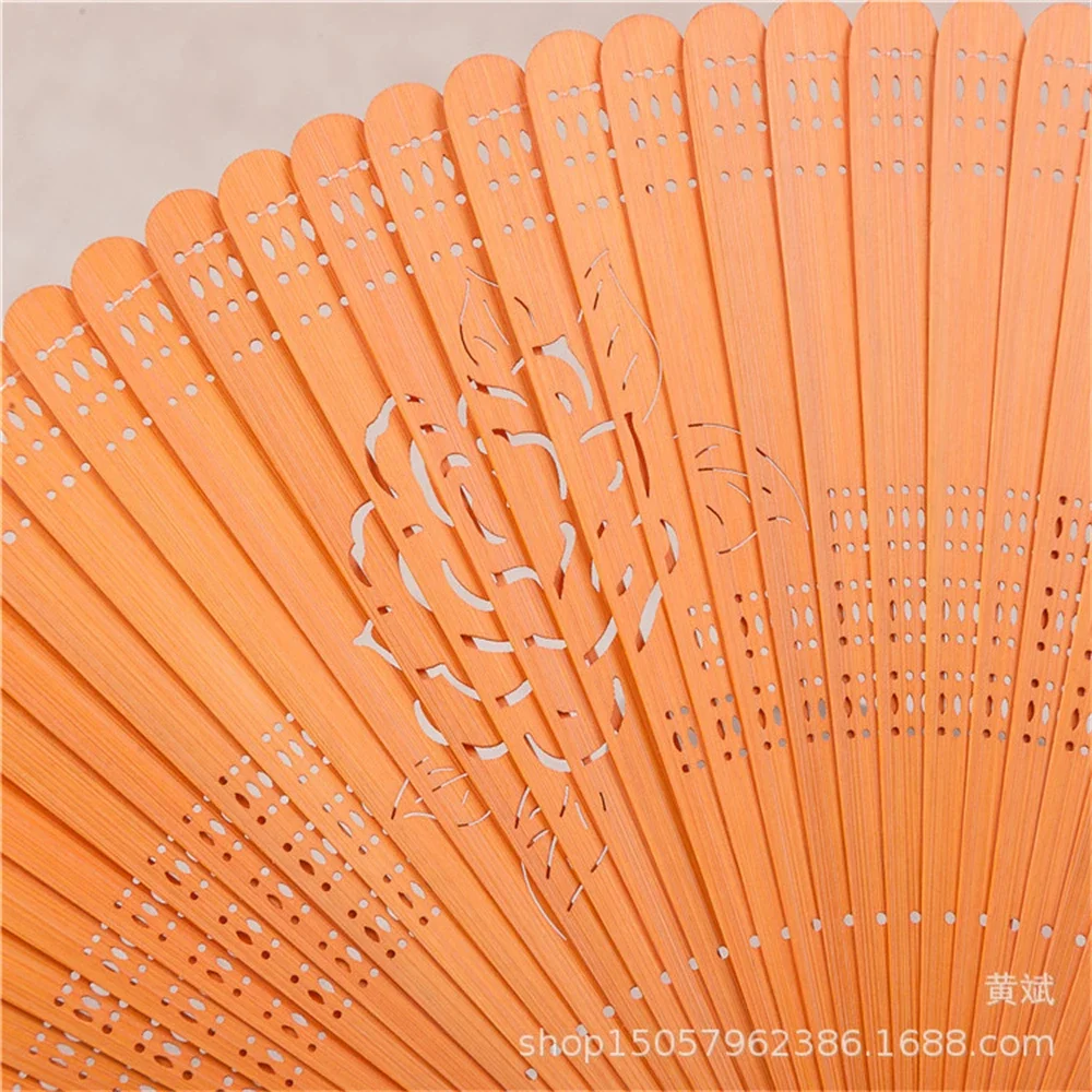 High Quality Bamboo Folding Fan Chinese Style Hollow Carving Dance Hand Fan Japanese Room Decor Wedding Party Home Gifts