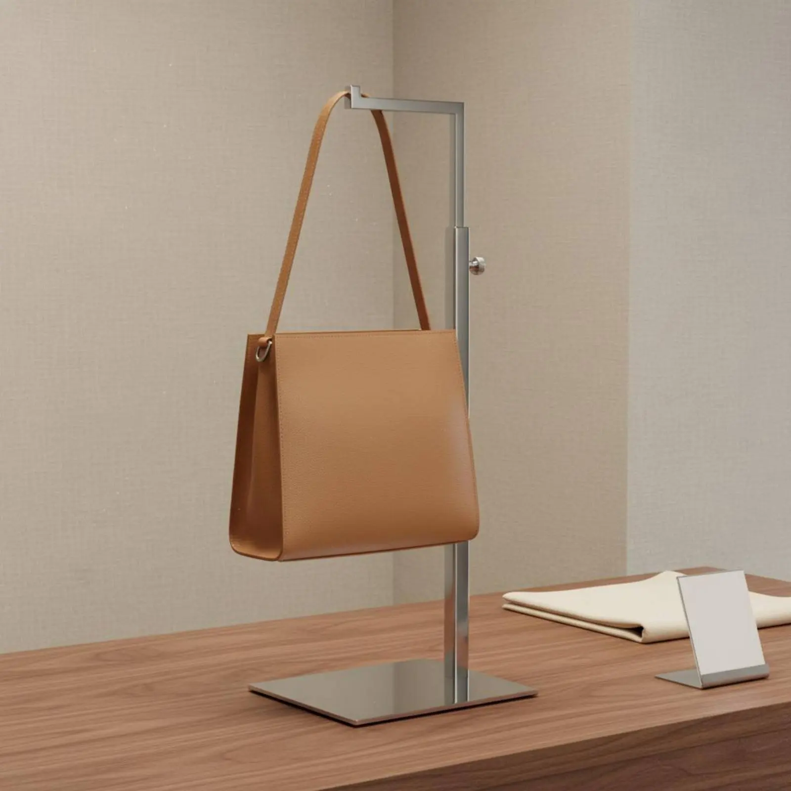 

Stainless Steel Bag Rack Sturdy Duty Purse Display Stand Metal Purse Hanger Rack High Weight Capacity for Retailers