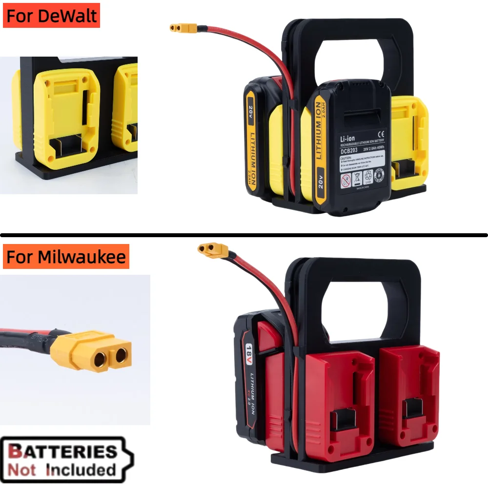 XT60 أداة السلطة أنثى المقبس واجهة مقبس الطاقة لديوالت/ميلووكي 18 فولت/20 فولت/60 فولت ليثيوم أيون موازية 15-21 فولت توريد 4 بطارية