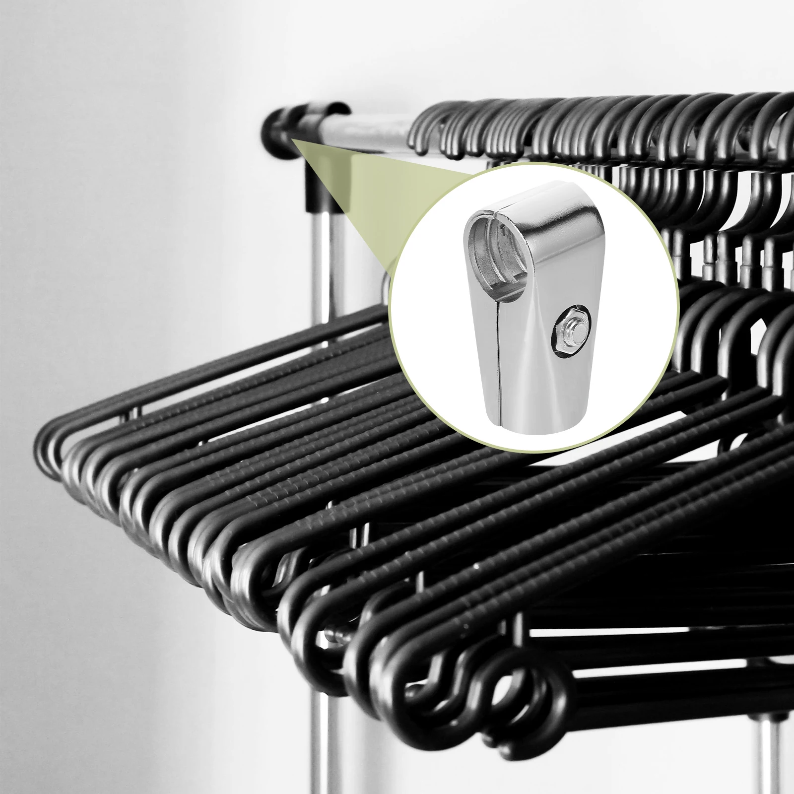 

4Pcs Stainless Steel Closet Rod Connector Structural Connector for Clothes Drying Rack and Shelves Clamp Fitting