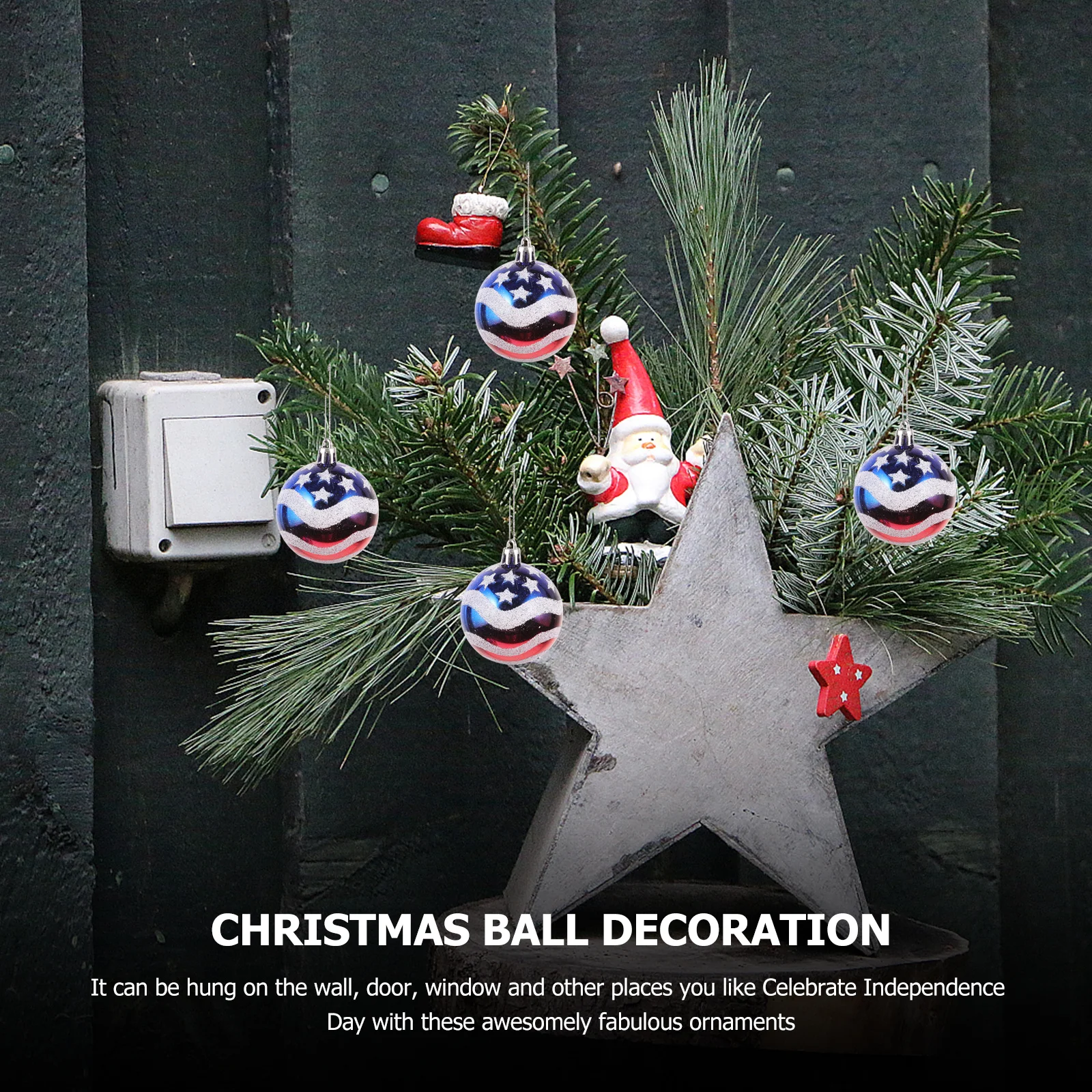 

12Pcs Usa Independence Day Hanging Pendants Creative Ball Decor for Party Wall Ceiling Window Decoration Hanging Decor
