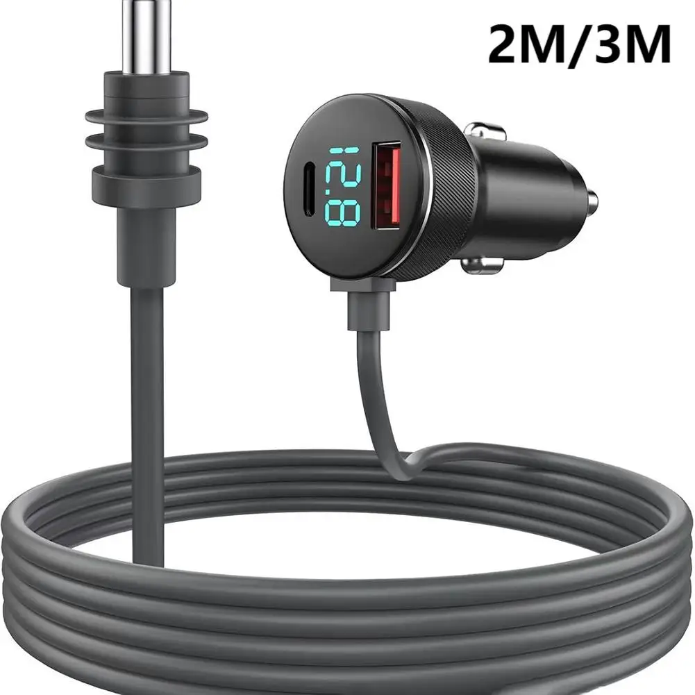 Starlink 충전기 미니 듀얼 USB 차량용 충전기 12V-24V 차량 2M/300CM DC 케이블 디지털 전압계 방수 연장 케이블