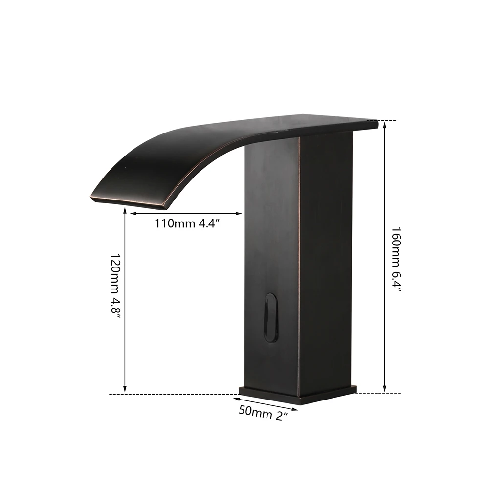 Torayvino Bathroom Chrome Polished Automatic Touch Sensor Faucet Black Deck Mounted Waterfall Solid Brass Sensor Mixer Tap
