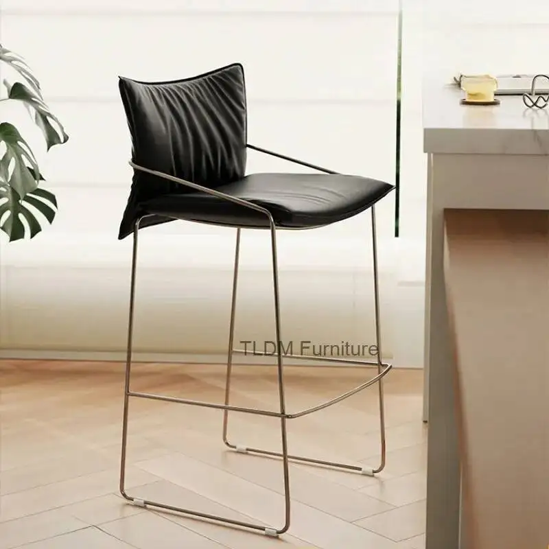 

Retro Creative Bar Chair Simple Light Luxury Restaurant Adult European Bar Stools Design Relaxing Cadeira Unique Furniture