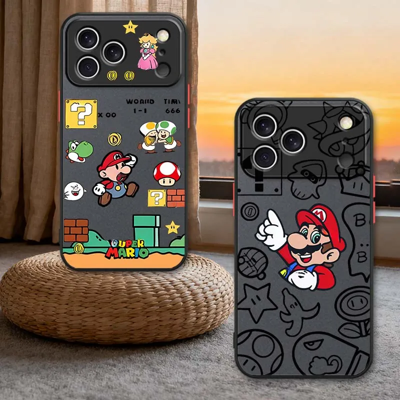

M-Marios Art Popular Cartoon For Apple iPhone 17 Air 16 15 14 13 12 11 XS X Pro Max Plus Frosted Translucent Phone Case