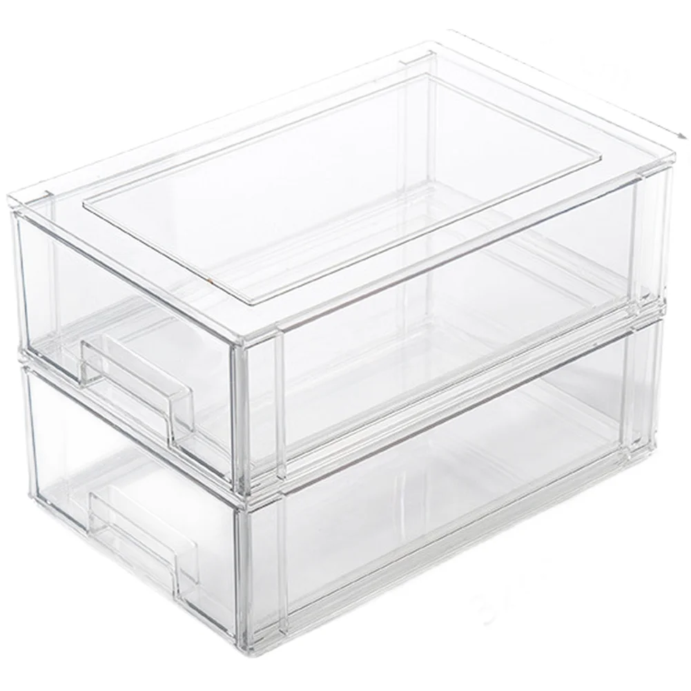 Transparent Refrigerator Drawer Box PET Material 32x21x11cm Easy Organizer for Fruits Vegetables Eggs Meat Separation