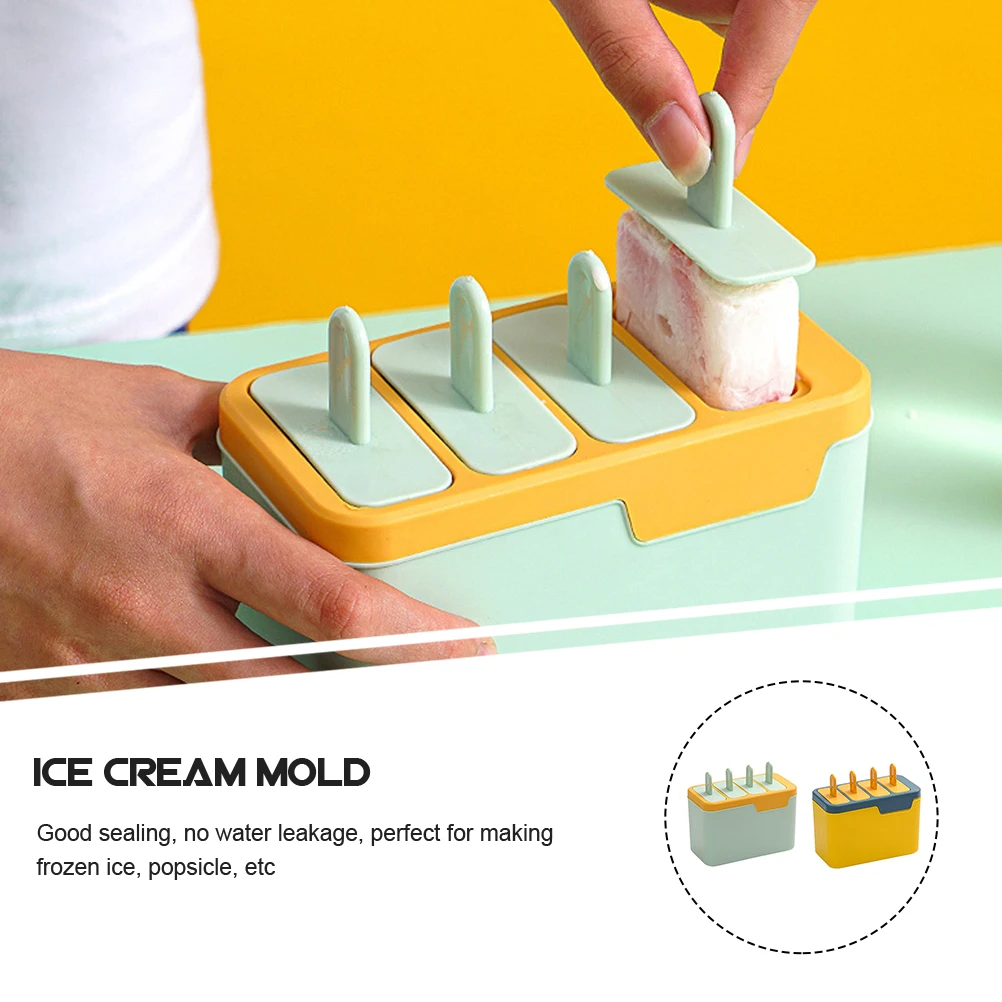 

2 Pcs Ice Box Mold Simple Shape Cream Mould Popsicle Molds Mix Summer Making Plastic