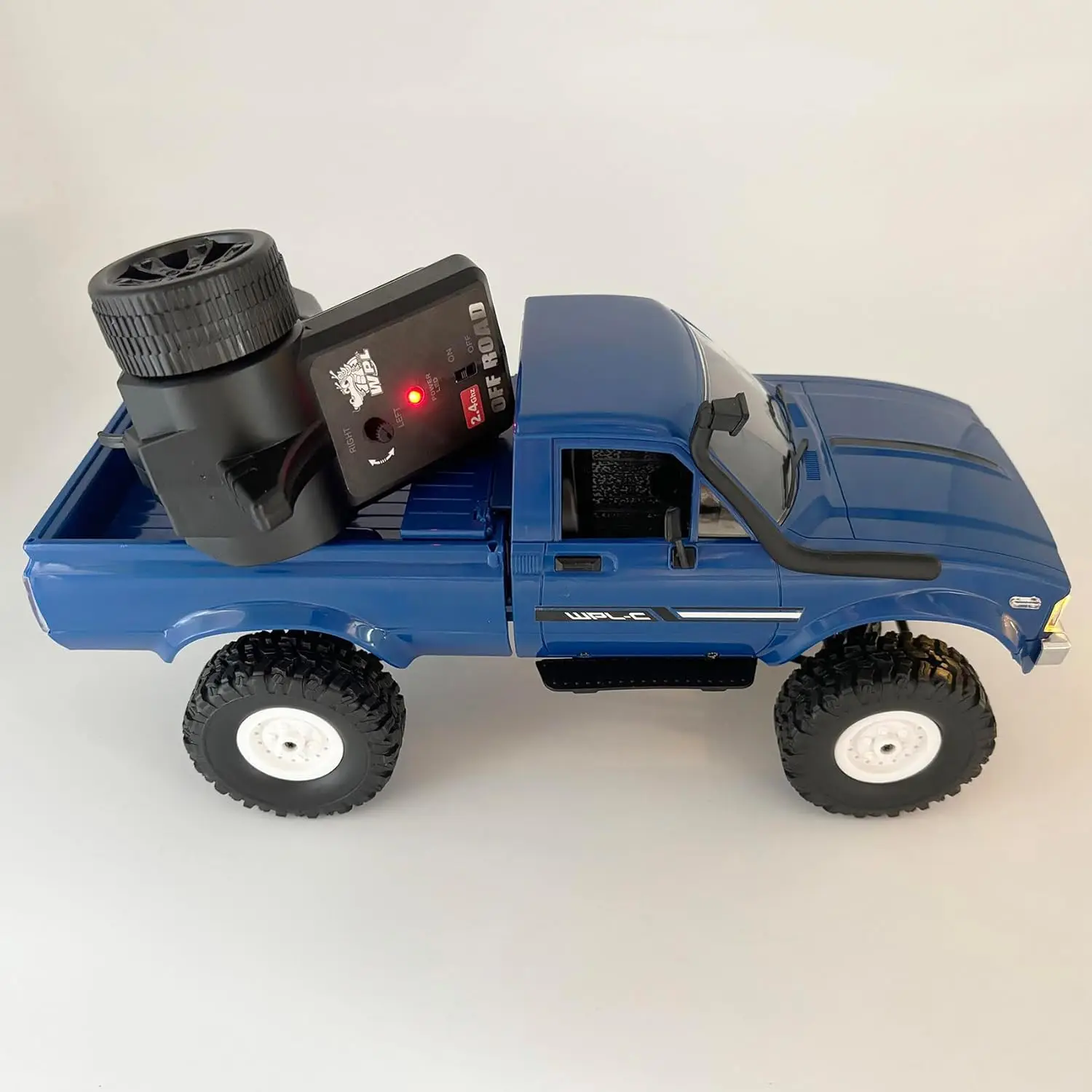 1/16 Scale Remote Control Rock Crawler Truck 4x4 Off Road RTR, All Terrain RC Vehicle with 2.4GHz Proportional Steering and LED Lights, Hobby Toy for Adults