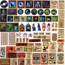 Medieval Printed Series Building Blocks Military Castle Wizard Egypt Soldier Figures Bulletin Board Wood Skeleton DIY Bricks Toy