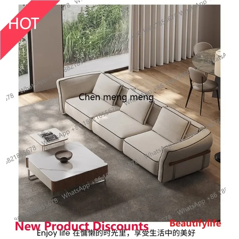 

P32 Sofa living room New villa Italian minimalist fabric corner straight row sofa designer