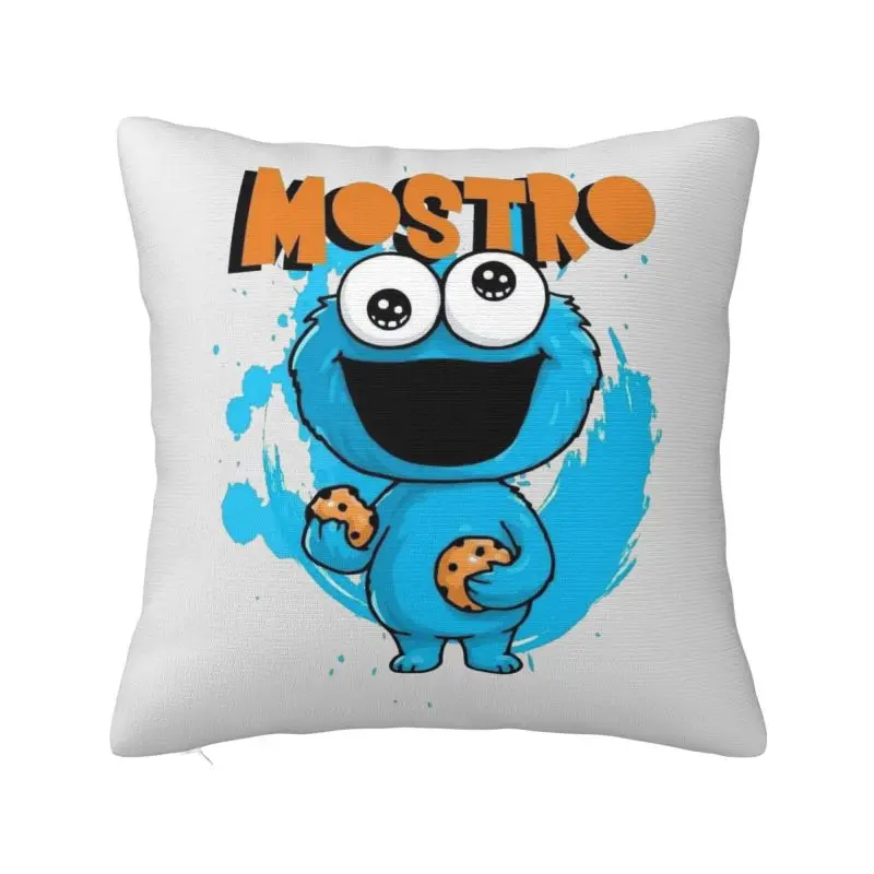 

Чехол для подушки в скандинавском стиле Cookie Monster, телевизионные программы, мягкая наволочка для дивана, автомобиля, квадратная наволочка