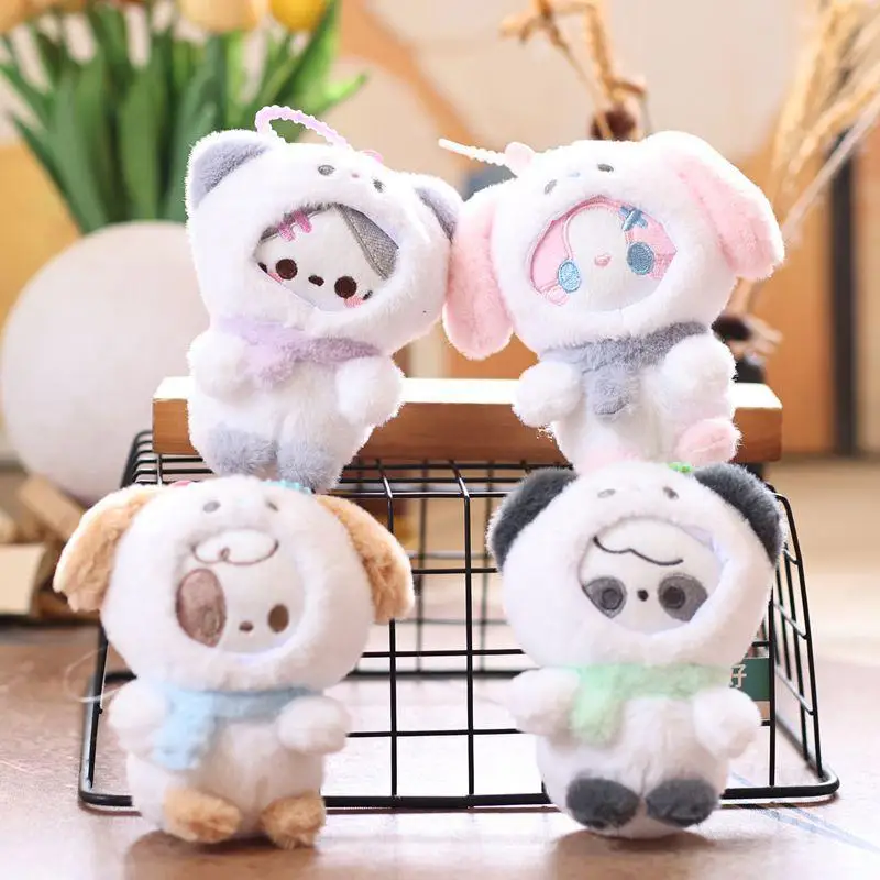 1 peça presentes de aniversário kawaii dos desenhos animados bonito pelúcia boneco de neve boneca saco pingente brinquedo chaveiro charme mochila decoração