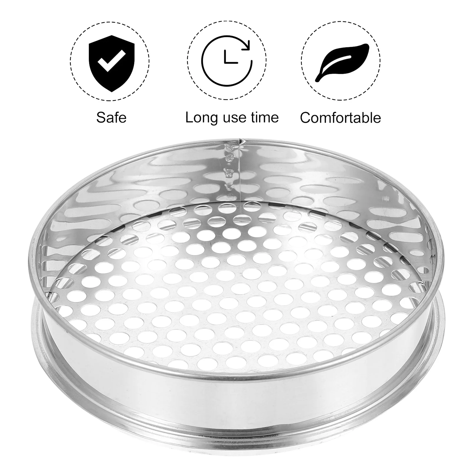 

1Pcs Soil Sifter Stainless Steel 20cm Round Hole 10mm Mesh Filter Net Portable Soil Screening Filter Gardening Supplies
