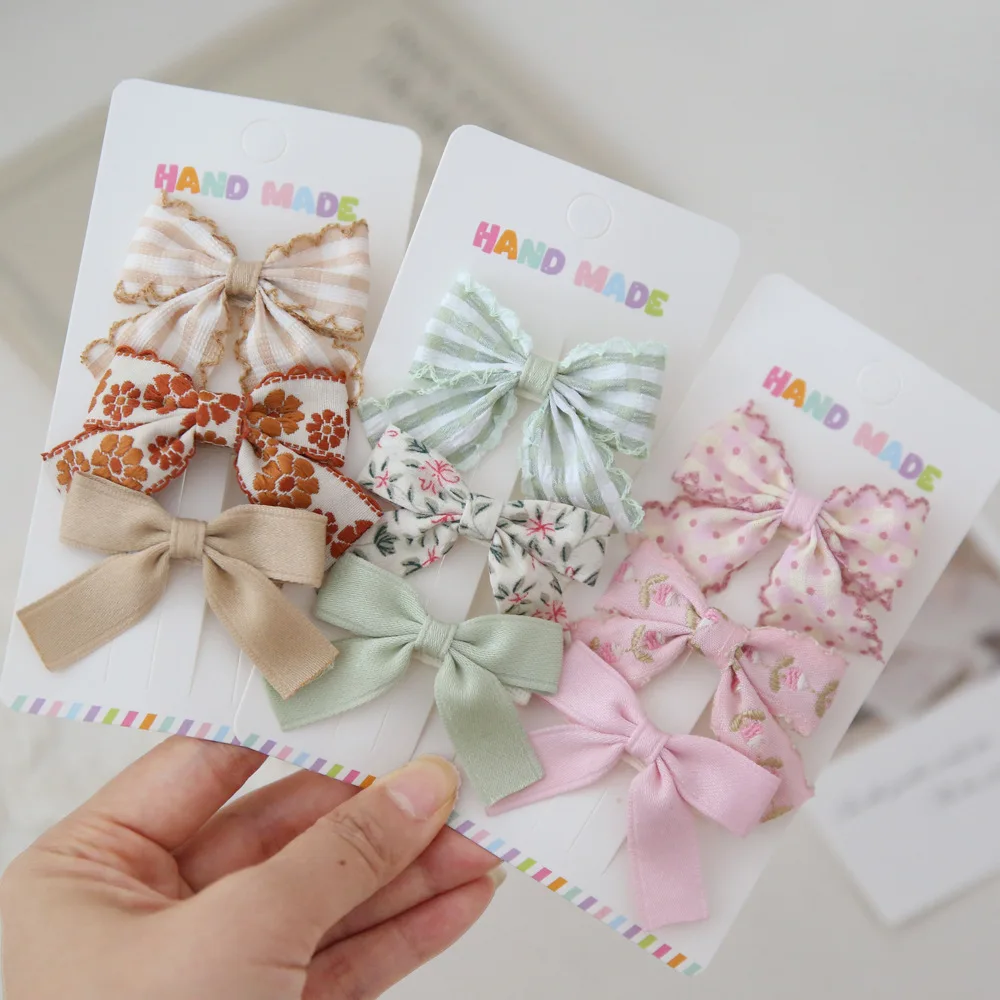 

20 Sets/Lot, 5.5CM Fabric Sailor Bow Baby Hair Clips Kids Girls Hair Accessories