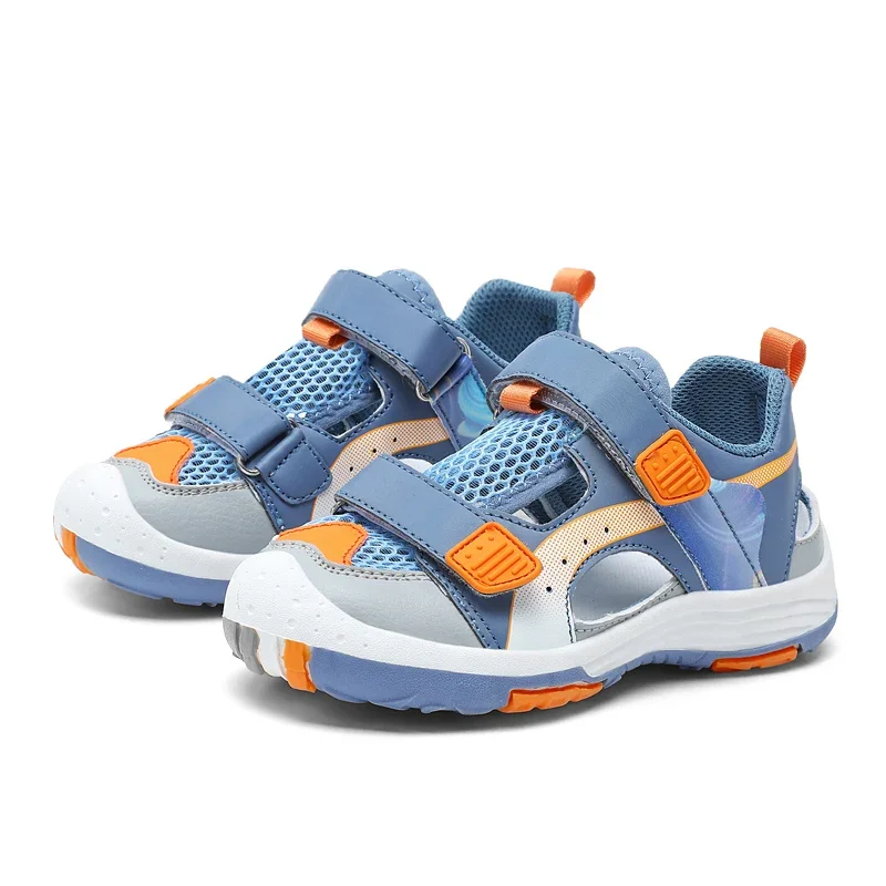 

Новинка 2023 года, летние пляжные сандалии для больших мальчиков, детская обувь, детские парусиновые сандалии на плоской подошве от дождя, детские сандалии для мальчиков, спортивные кожаные детские сандалии с вырезами