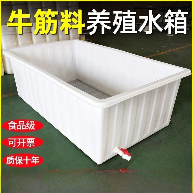 Breeding beef tendon water tank plastic thickened with drainage large fish turtle water storage with cover rectangular bubble