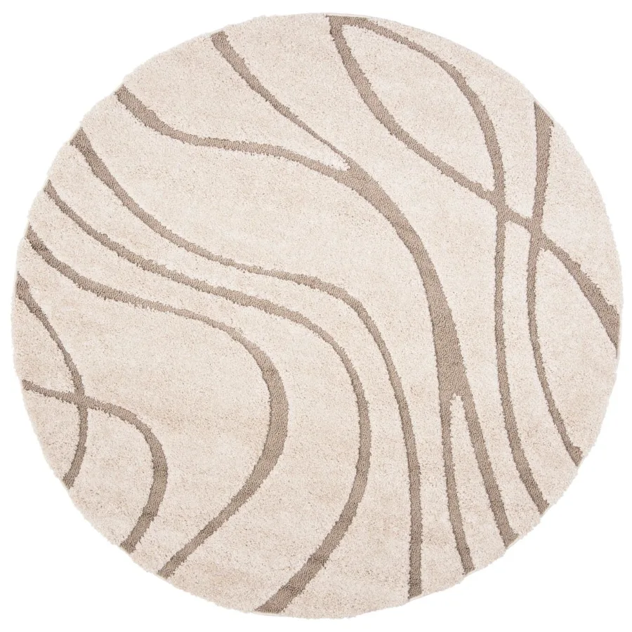 Florida Tamzen Abstract Shag Runner Rug Cream Beige 2'3" x 7' view 2