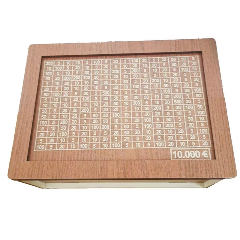 Money Saving Box, Wooden Cash For Kids And Adults, Reusable Money Box With Countdown And Money Target, Challenge