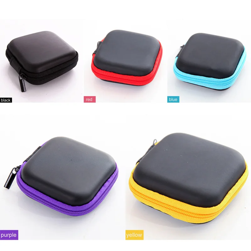 Headphones Storage Box USB Hard Case Earphone Bag Key Coin Bags Waterproof SD Card Cable Earbuds Holder Box round square shape