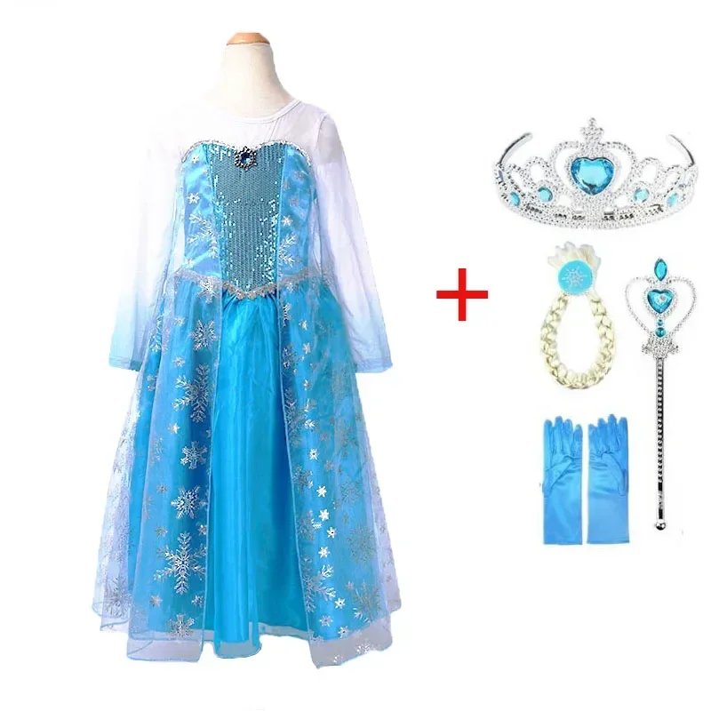 Vestidos de niña de marca de verano, ropa para bebé y niño, vestido de princesa Anna Elsa, disfraz de Reina de la nieve, disfraz de fiesta para niños, ropa de Halloween}