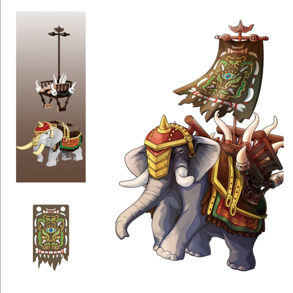 

Новые модели минифигурок «Три Королевства Нанман», военный слон, Южный дикий, детские игрушки, строительные блоки, подарок для мальчиков и девочек, Juguetes 2025