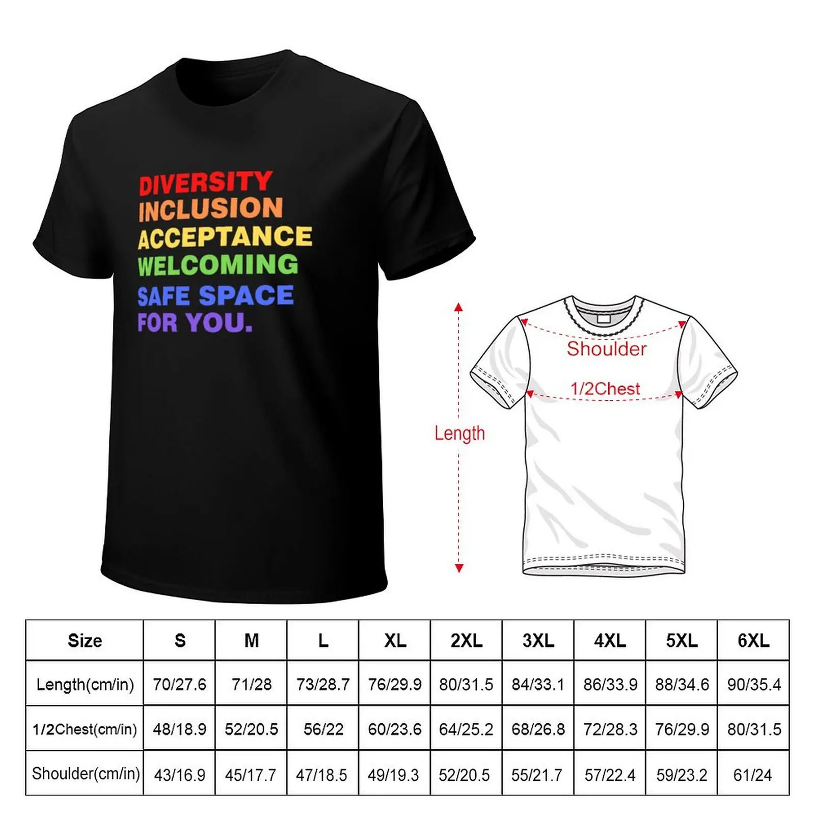 Diversity Inclusion Acceptance welcoming safe space for you.- Safe Space LGBTQ T-Shirt Regular Fit Plain Tee Shirt