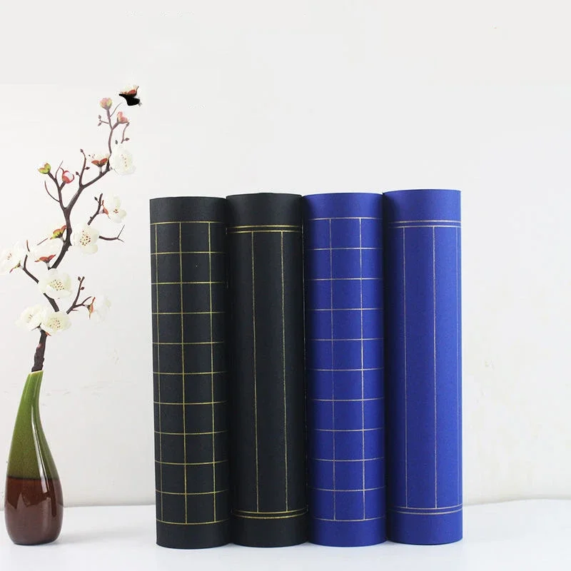 Gridding Calligraphy Rice Paper Vintage Long Scroll Brush Writing Xuan Paper Classical Small Regular Script Half Ripe Rice Paper