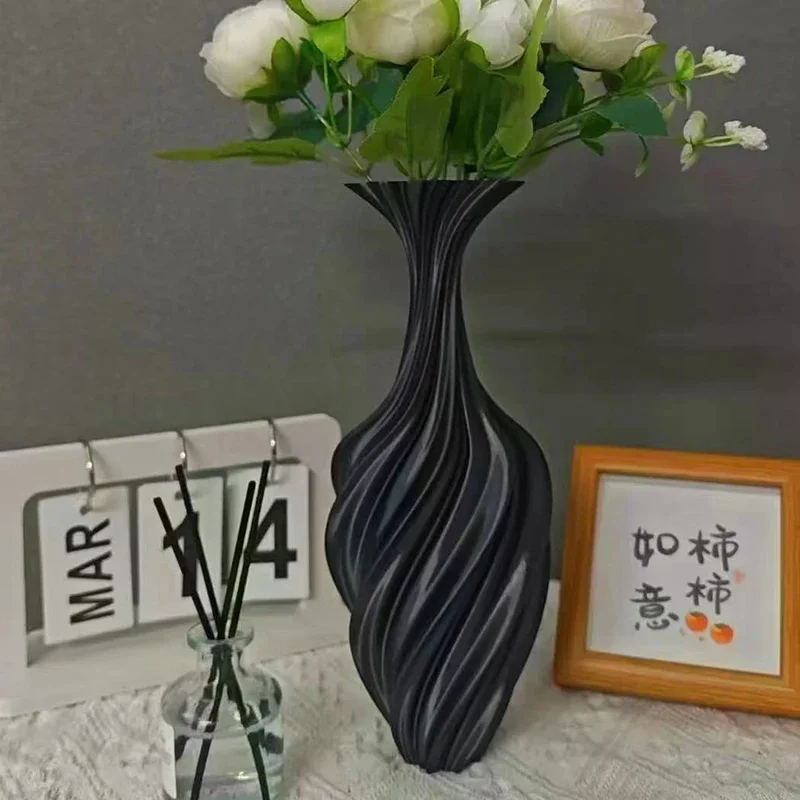 3d Printed Vase Modern Style Vase Flower Vase With Swirl Pattern Aesthetic Floral Display Vase For Living Room Desktop Decor