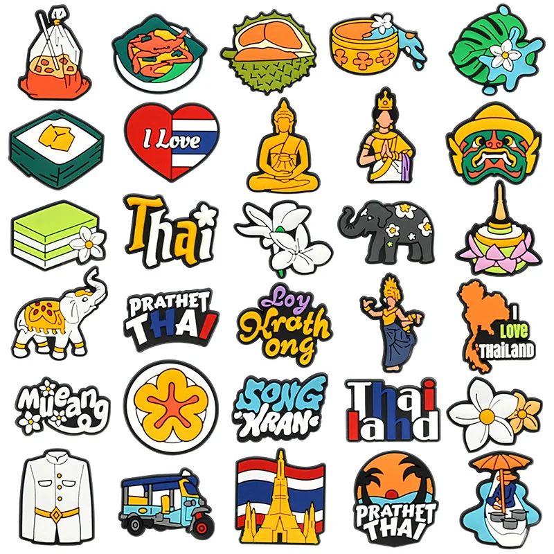 thailand elephant travel PVC shoe Charms Buckle combination Fit Wristbands accessories Decoration Bands gift unisex party