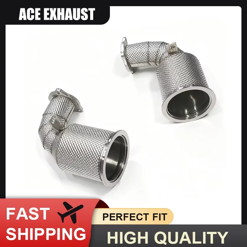 ACE Perfect Fit Downpipe for Porsche Panamera 971 2.9T 4.0T High Performance Exhaust Pipe with Three Ternary Catalytic Converter