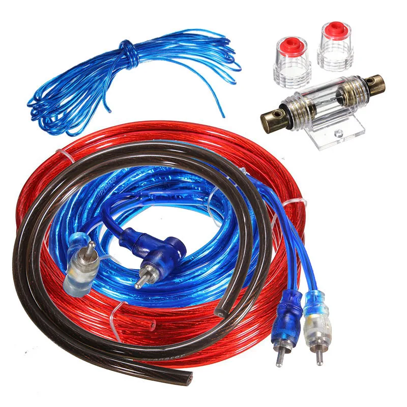 Universal 5 m 8GA Power Cable 60 AMP Fuse Holder Car Audio Wire Wiring Amplifier Subwoofer Speaker Installation Kit 1500W