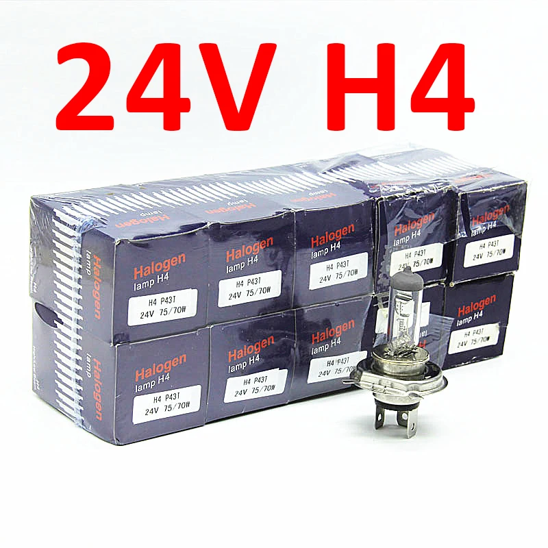 10 pcs 24V H4 75W 70W high low halogen auto headlight bulb