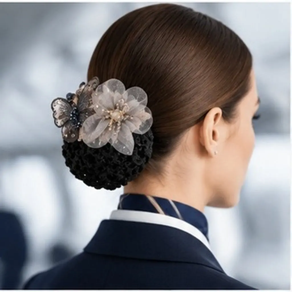 2Pcs Hair Net for Buns Butterfly Mesh Bun Covers Soft Comfortable Hairnets for Nurses Flight Attendants Prom Wedding Party Hair