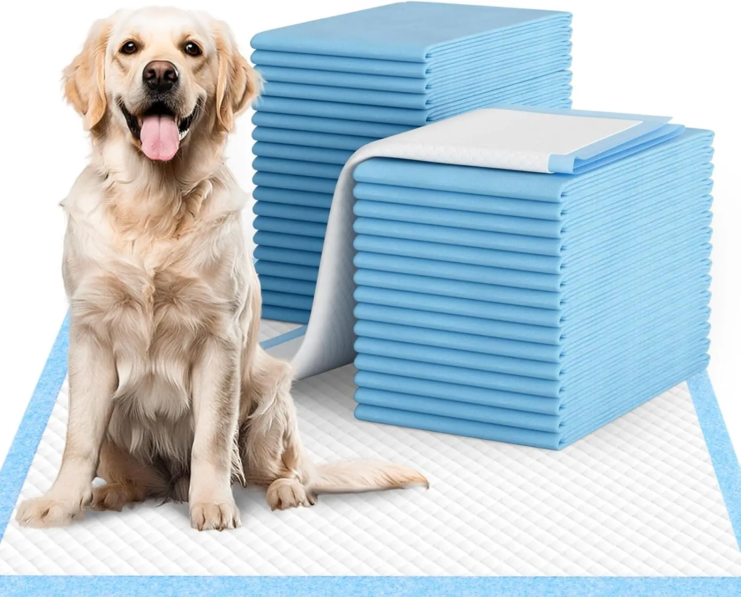 

Супервпитывающие одноразовые пеленки для собак очень большого размера 28x34 дюйма, непромокаемые, для приучения щенков к туалету (60 штук)