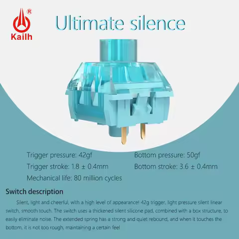 Kailh &amp; Amino BOX Prestige Voice Silent Switch 3 Pin Linear 50gf Custom Gaming Mechanical Keyboard Switches Hot Swap Lubrication