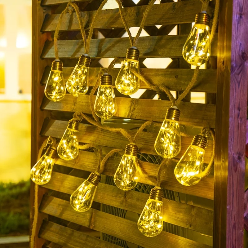 

7m Solar String Light Outdoor Waterproof Bulb String Light for Fence Garden Flowerbed Home Solar Powered Christmas Fairy Light