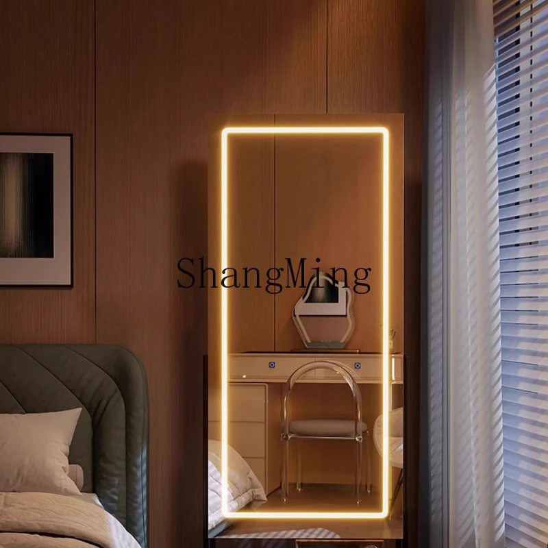 

FG removable full body mirror floor dressing rotating black retro storage fitting mirror