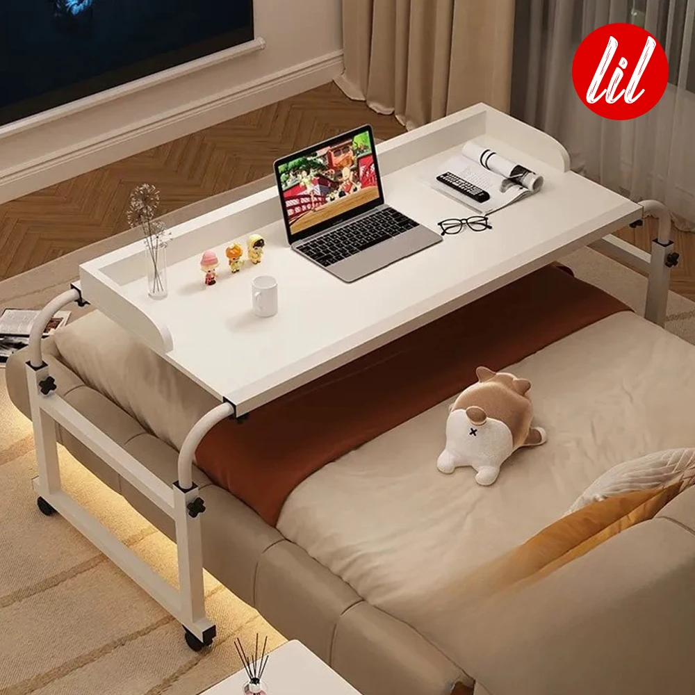 Adjustable Overbed Table Rolling Laptop Desk Mobile Standing Desk Bedside Study Table for Home Office 썸네일 3