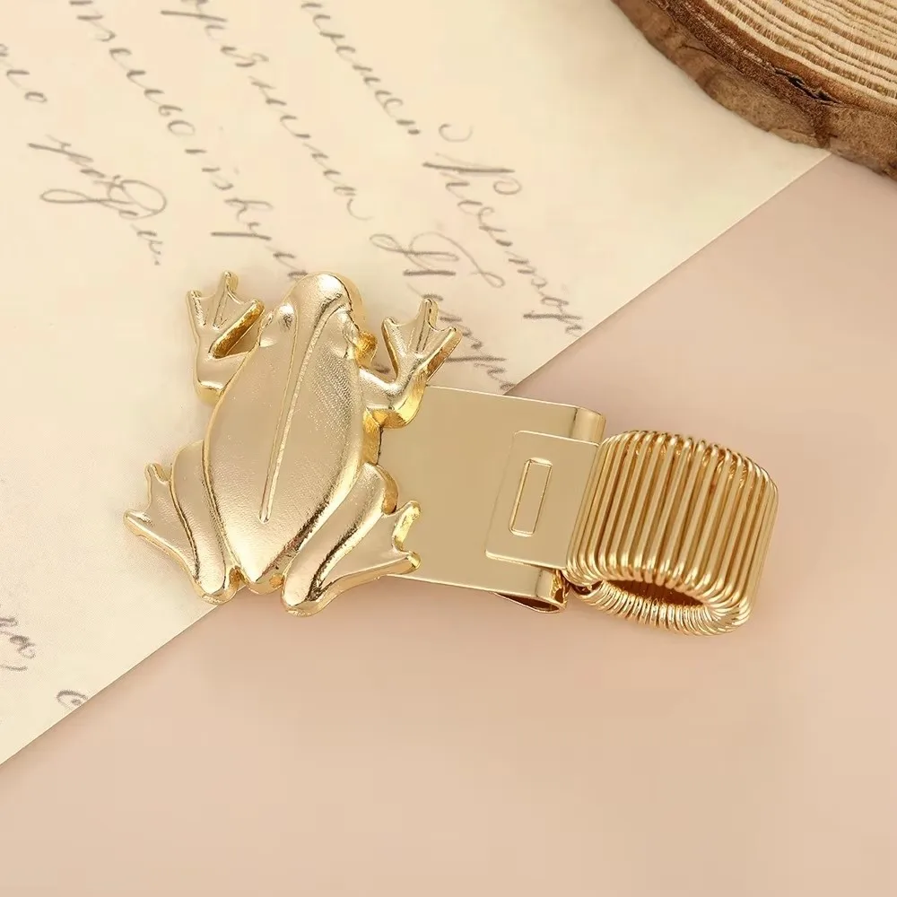 New Spring Loaded Vintage Frog Pen Clip Animal Theme Creativite Metal Pen Holder Bookmark Clip Journal Supplies