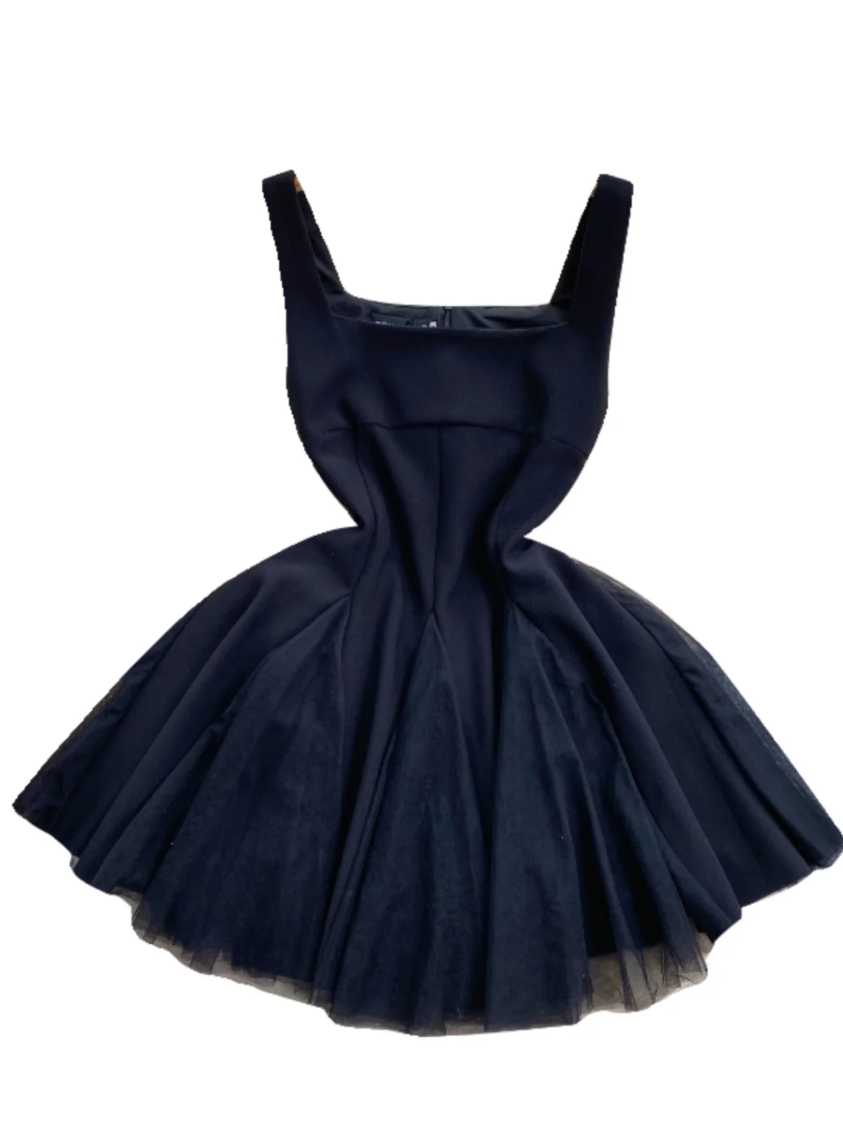 Ele ort Puffy Skirt Dr Ladylike Square Collar Slimming Korean Sle Commute Spring Summer Autumn Winter A-Line Gown
