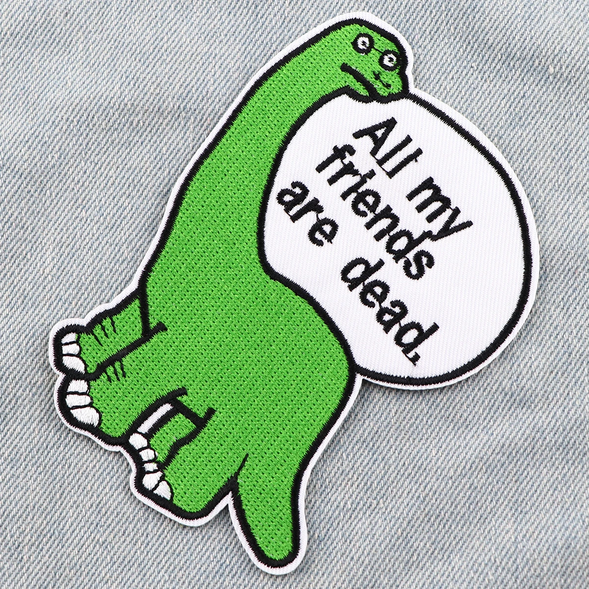 All my friends are dead Patches On Clothes DIY Cartoon Applique Patches Cute Dinosaur Embroidered Patches For Clothing Stickers