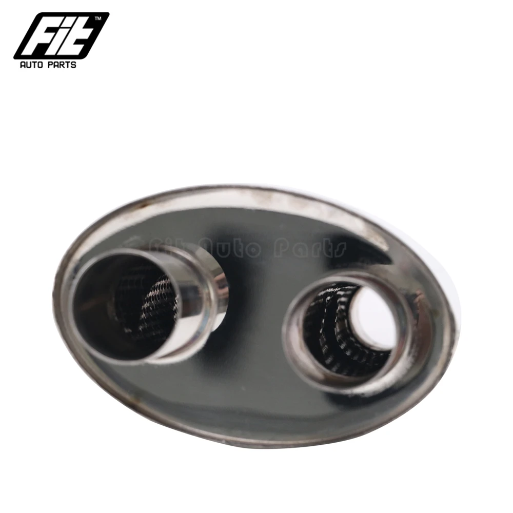 1pcs Universal Car Exhaust Resonator Straight-Through SS201 Muffler Pipe for Auto Modified Replacement
