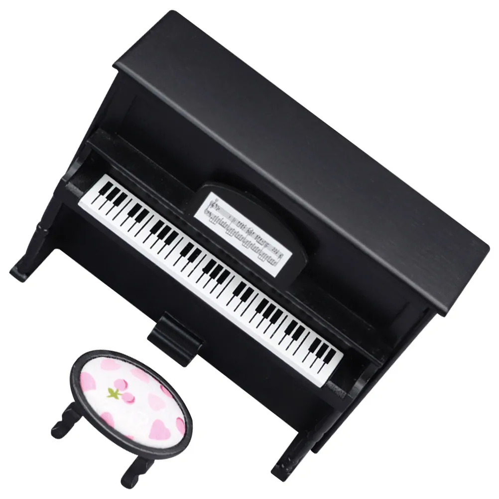 

1Set Upright Piano Mini House Wooden Ornament Decorative Pretend Playing Room Photo Prop Mini Music Atmosphere