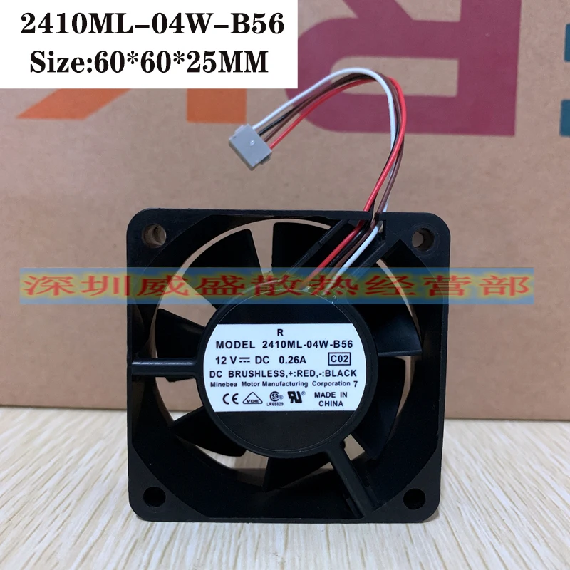 

New original 2410ML-04W-B56 6cm 12V 0.26A 4-wire 60*25mm copier cooling fan