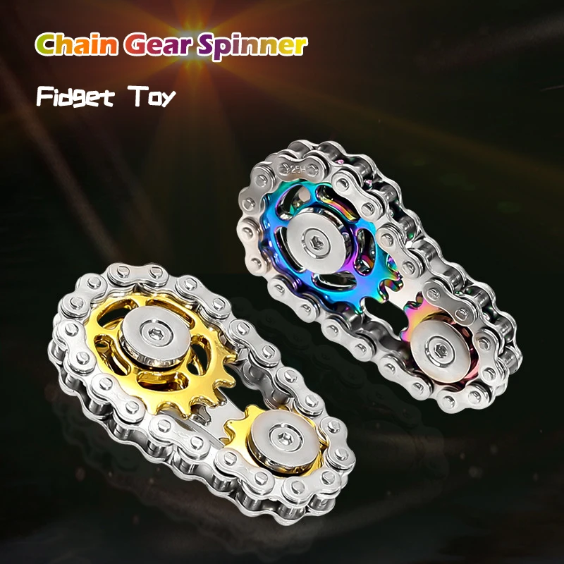 EDC Metalowy Łańcuszek Koło Zębate Palm Spinner Zabawki Antystresowe dla Dorosłych Biuro Podróż Koło Żyroskop Antystresowy Trening Elastyczności Palców